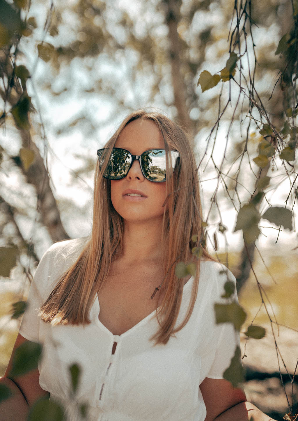 Iris Wayfarer sunglasses - On Swedish female model