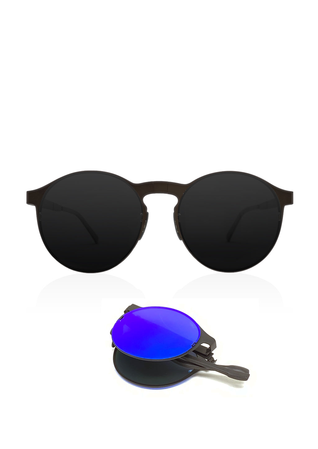 Foldable sunglasses - Looper classic round design - Front photo