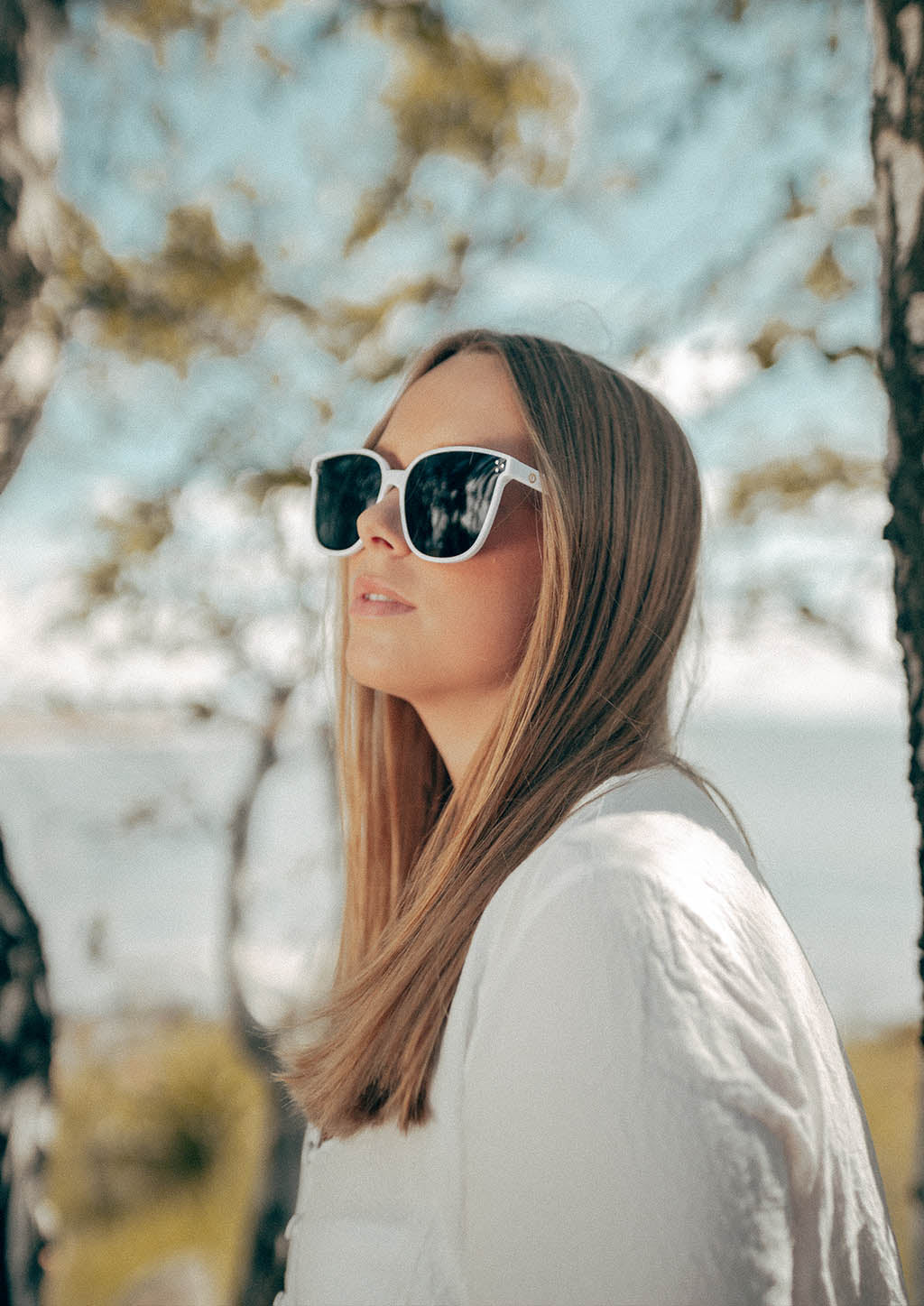 Lotus Wayfarer sunglasses - On Swedish female model