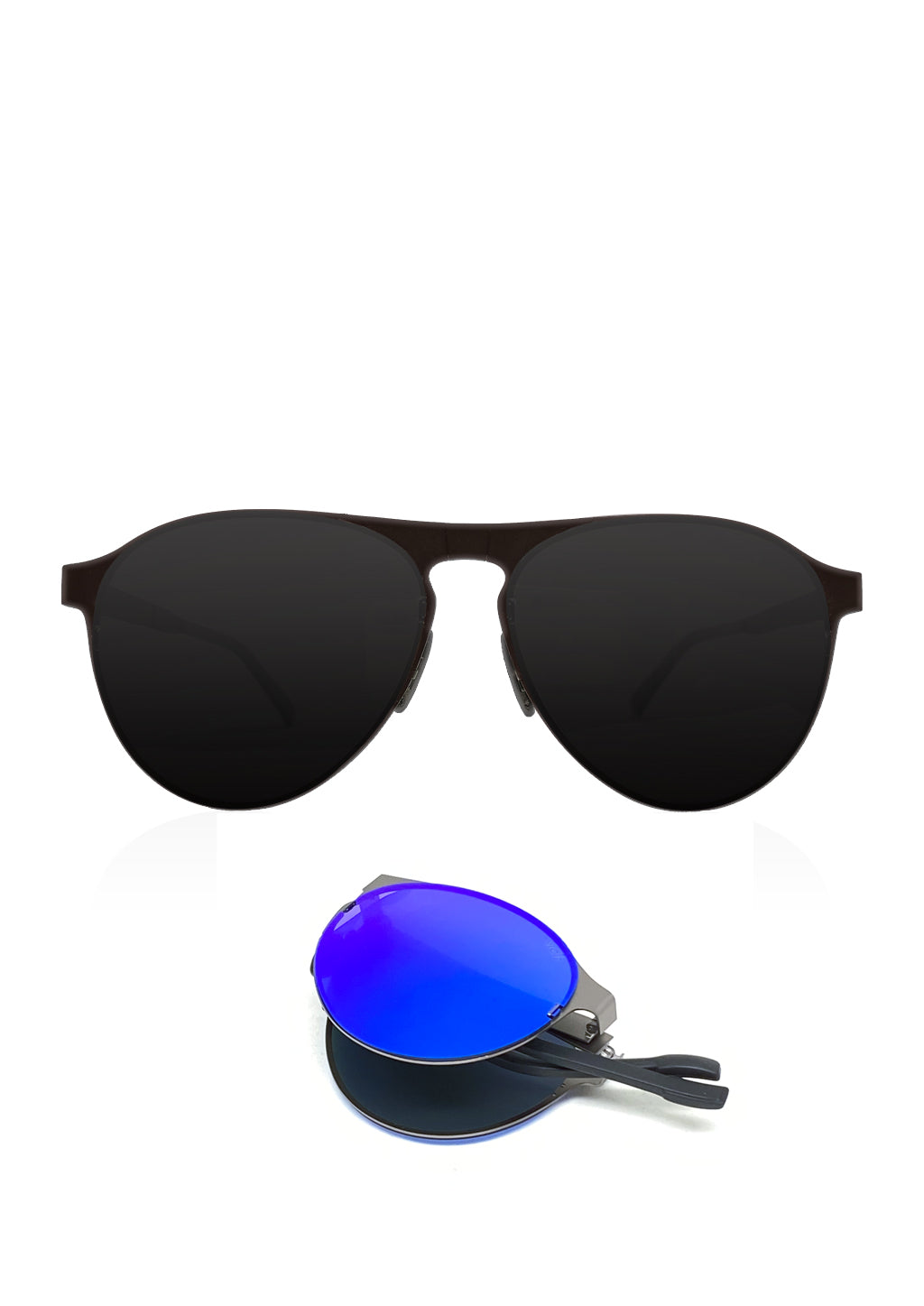 Foldable sunglasses - Scout classic aviator design - Front photo