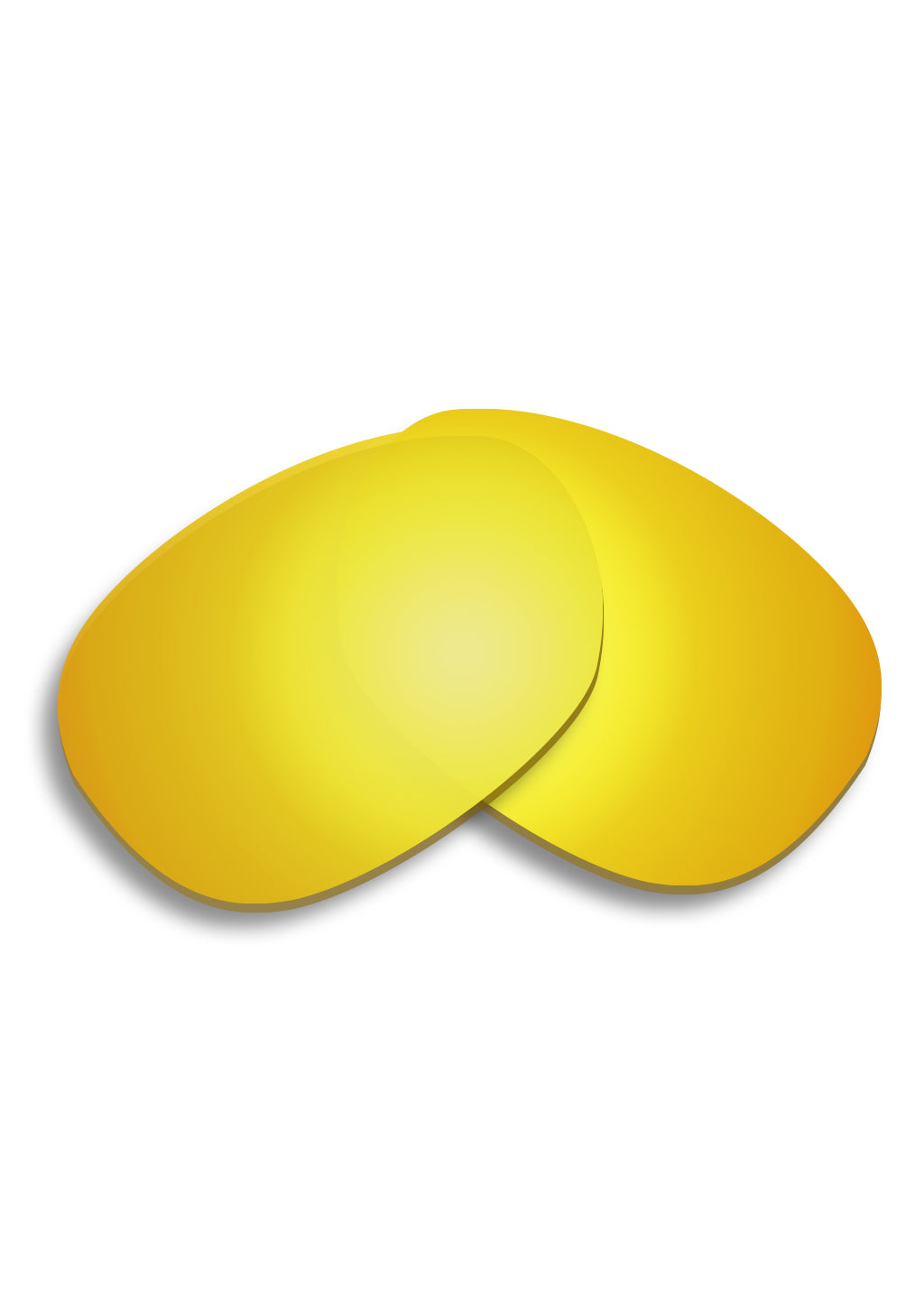 Yellow replacement lenses for folded wayfarer sunglasses