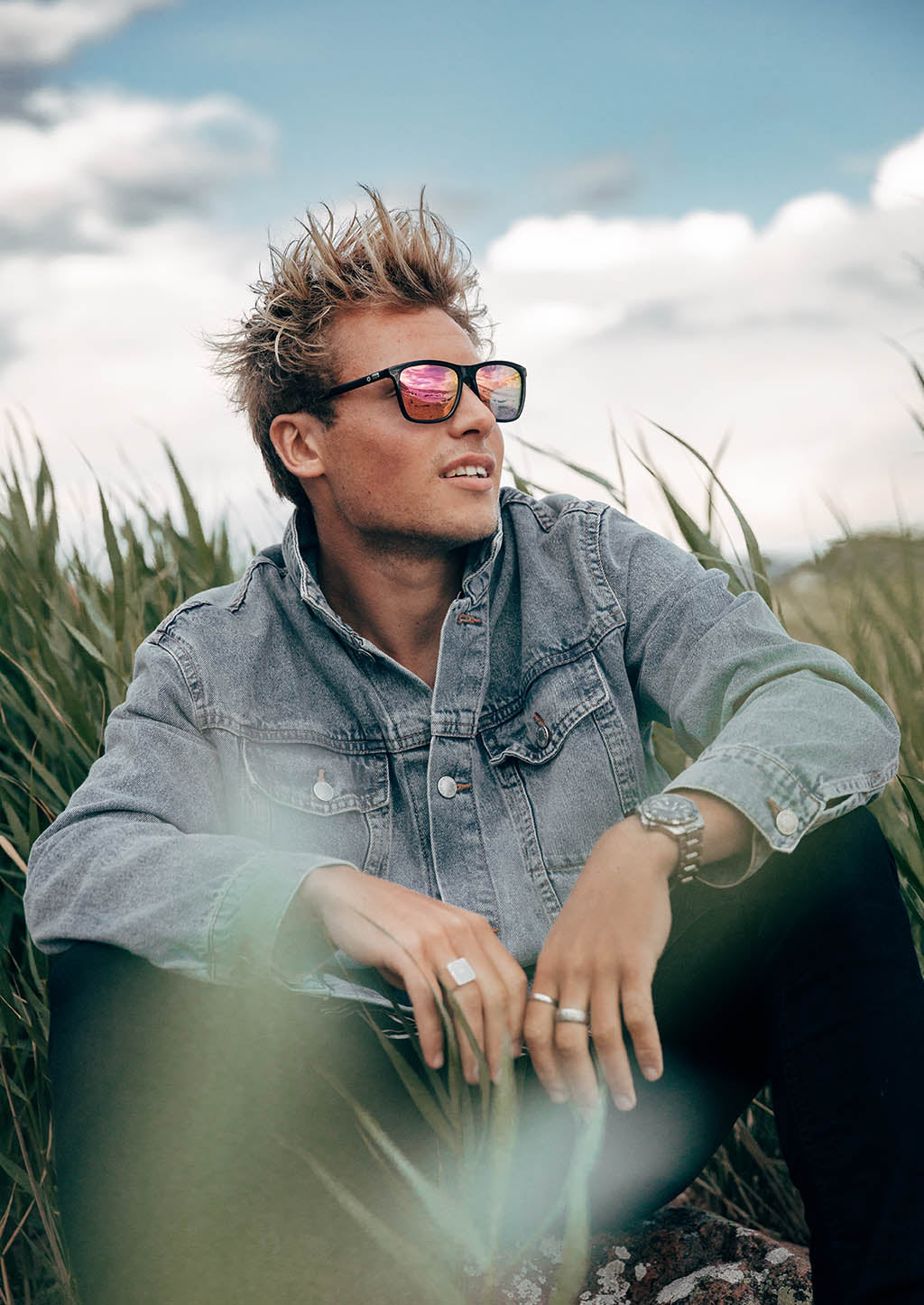 Monti Wayfarer sunglasses - On male model
